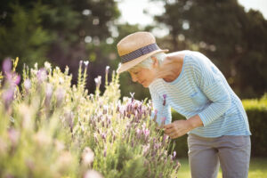 Smelling the flowers